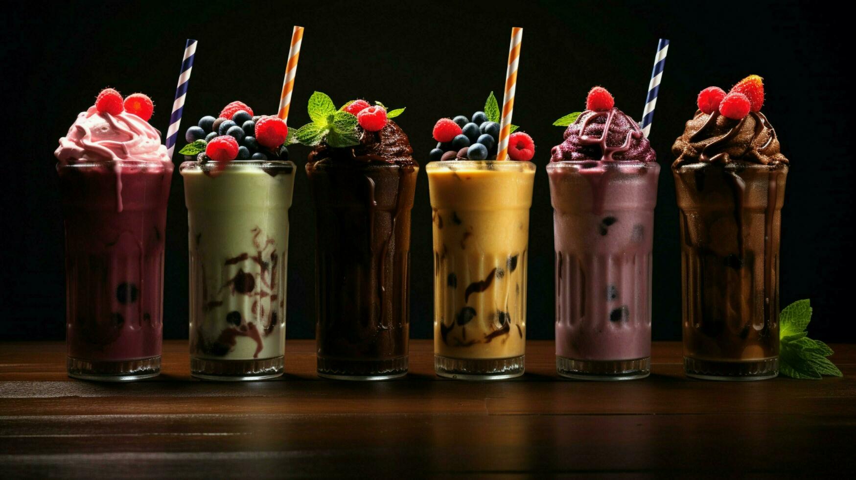 indulgent milkshakes desserts sweet chocolate berry fruit photo