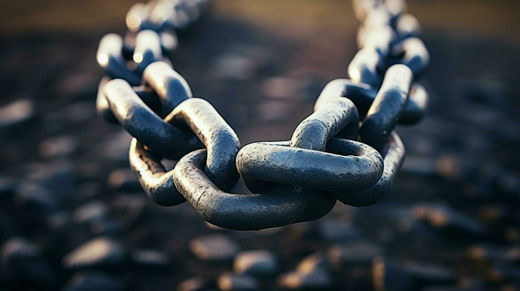 interlocked steel chain links a symbol of strength photo