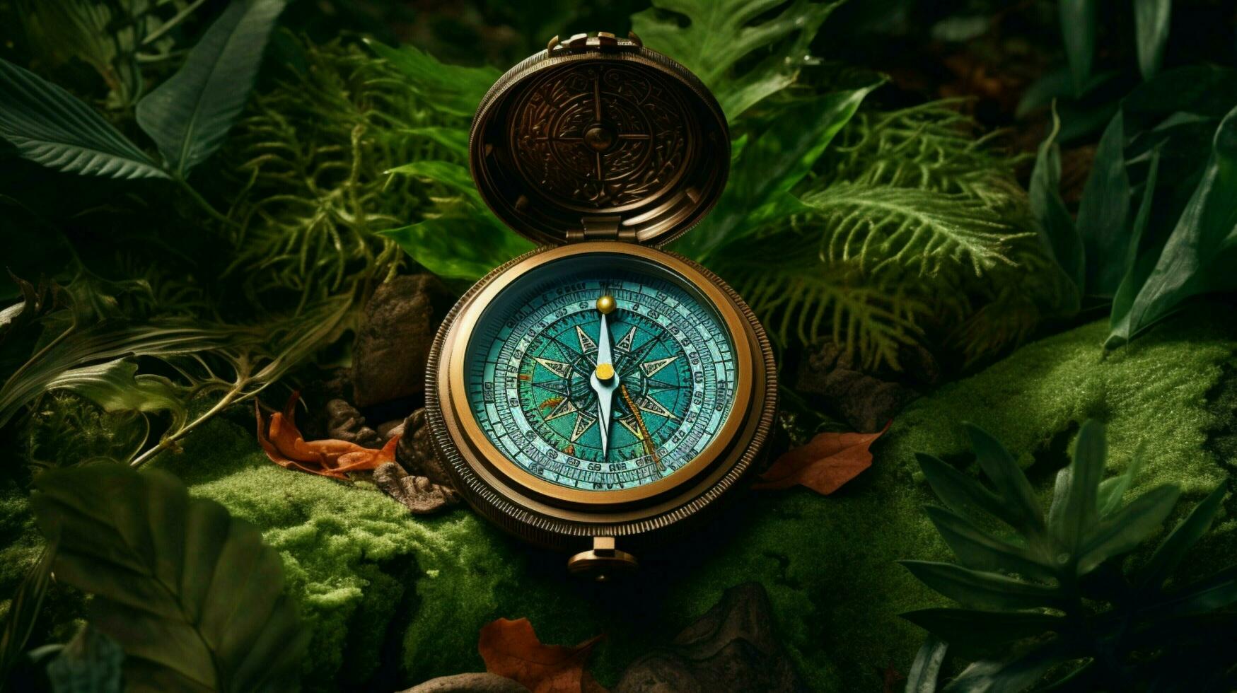 journey west exploring nature with navigational compass photo