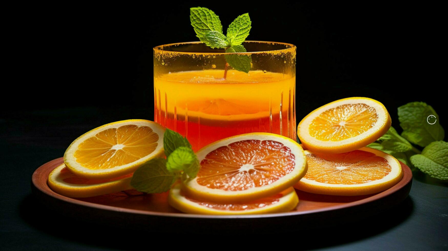 juicy citrus slice tops refreshing summer cocktail photo