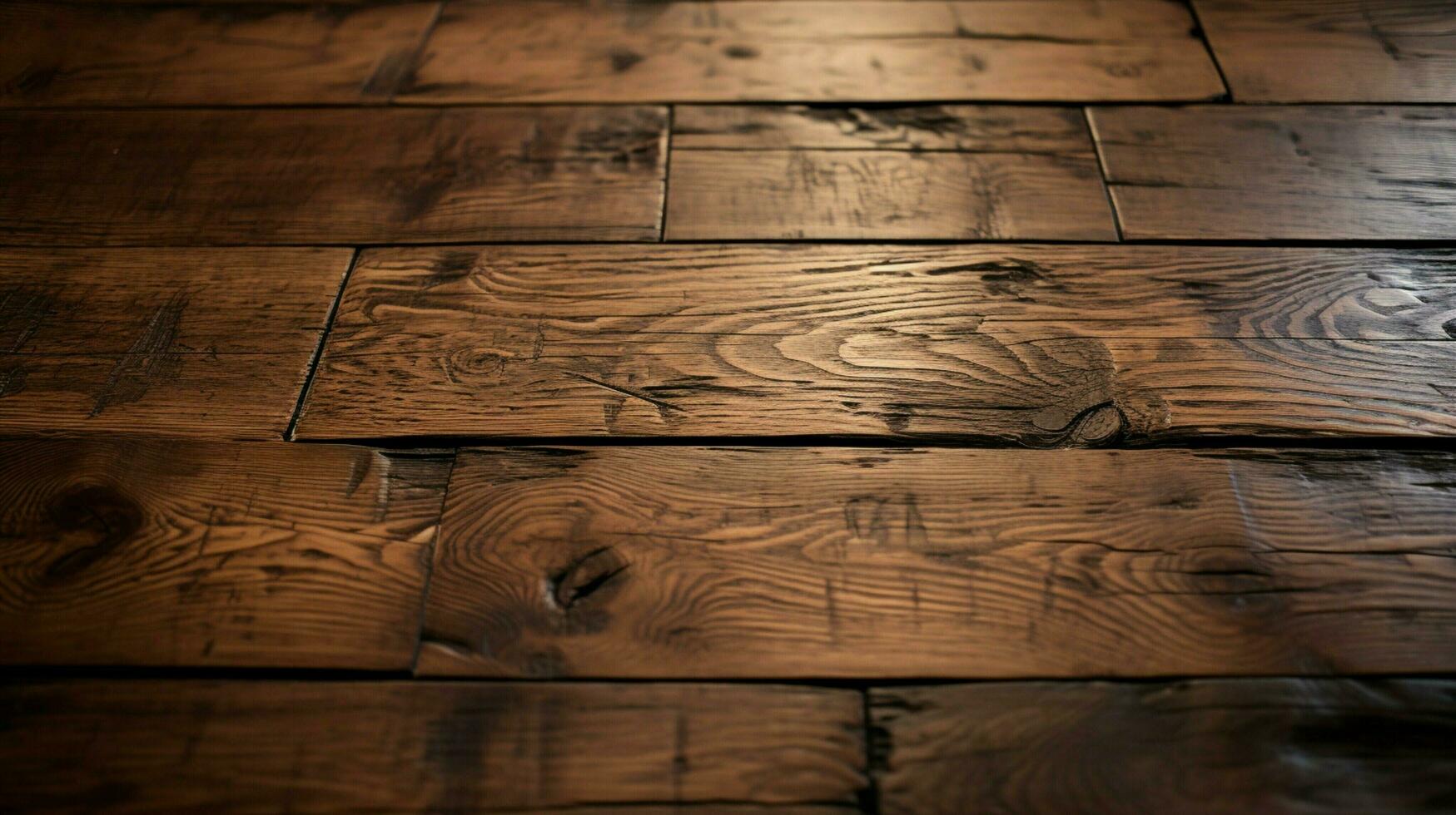 knotted wood plank on dark hardwood flooring photo