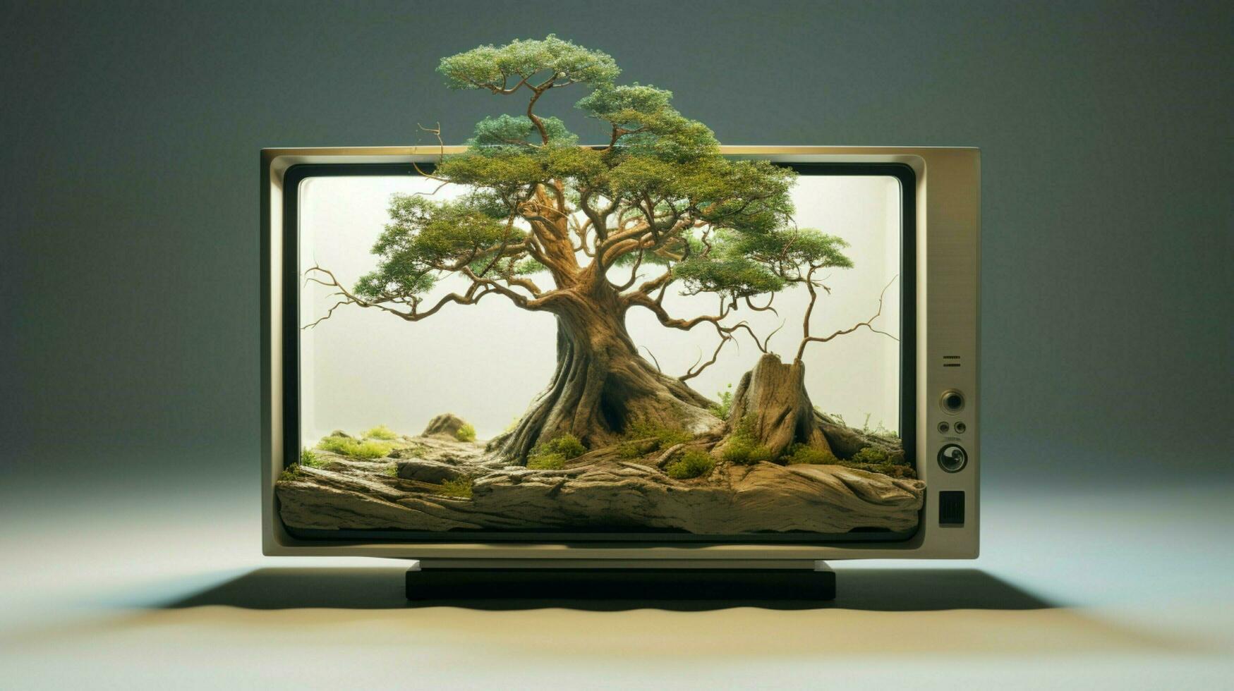 landscape nature scene in tv appliance photo