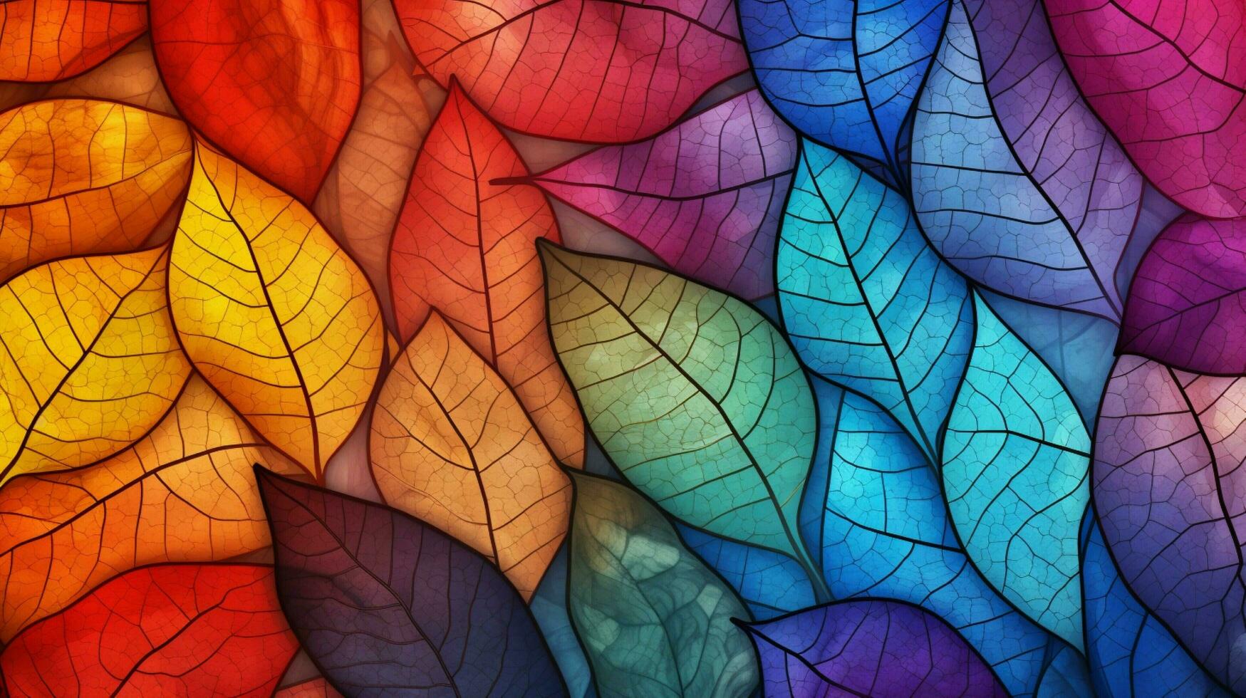 leaf vein nature abstract pattern in vibrant colors photo