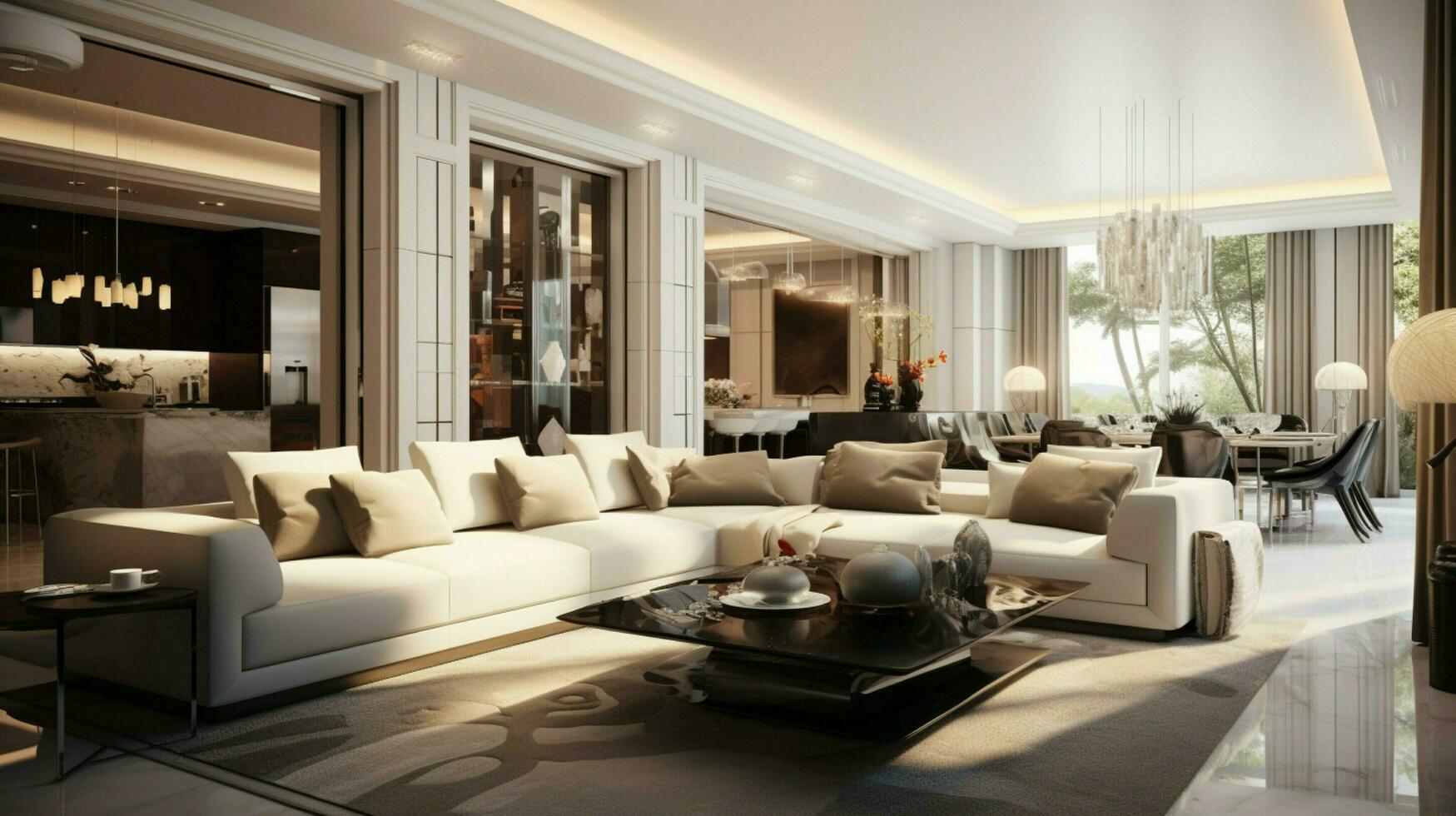 luxury apartment with modern design and elegance photo