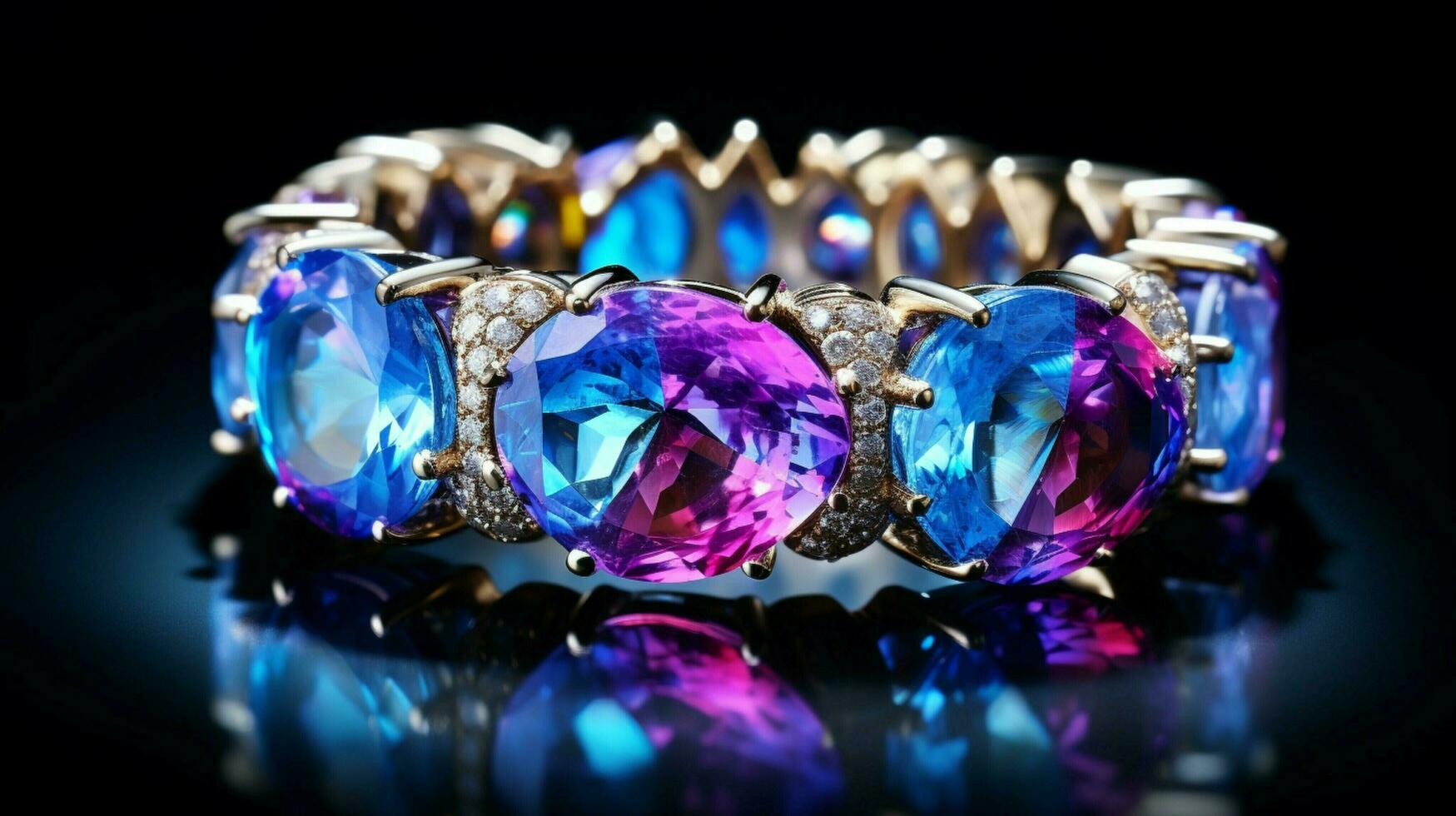 luxury jewelry glows with vibrant gemstones photo