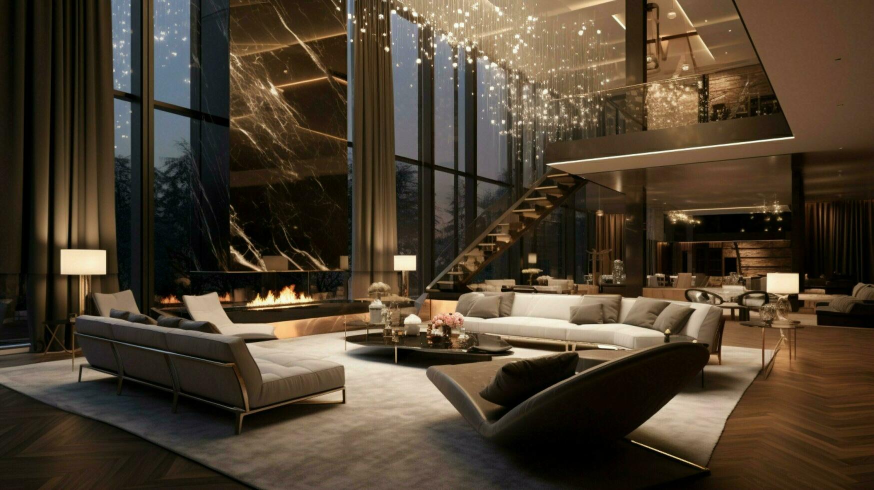 luxury living room modern elegance and comfort photo