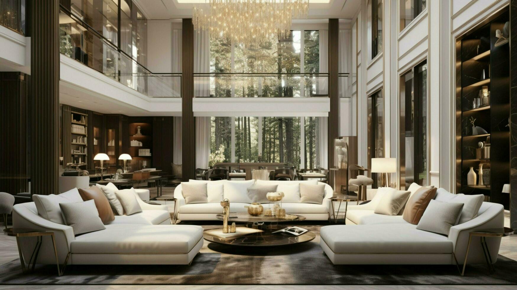 luxury modern living room with elegant decor photo