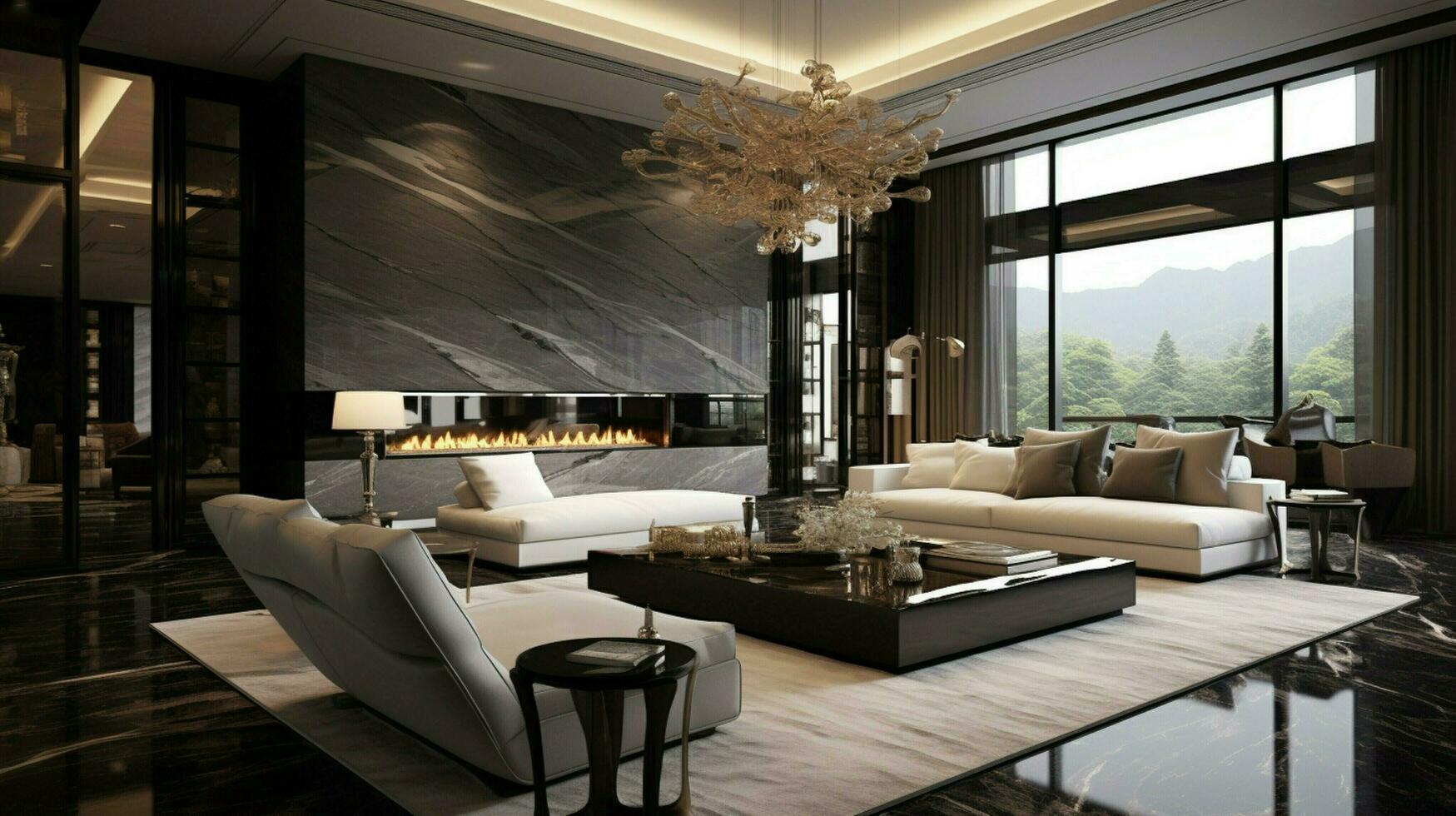 luxury modern living room with elegant decor photo