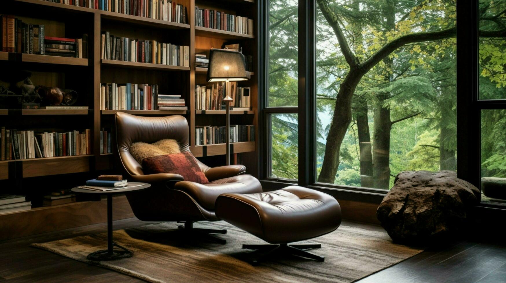 luxury reading nook in modern home interior photo