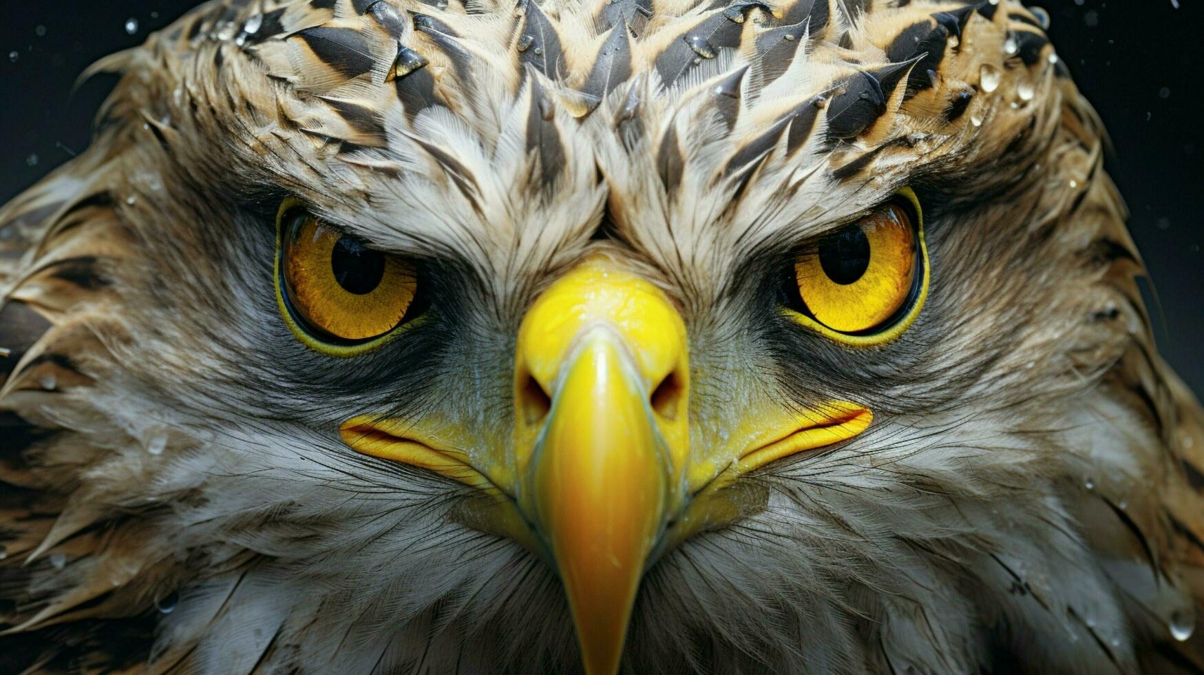 majestic bird of prey piercing yellow stare photo