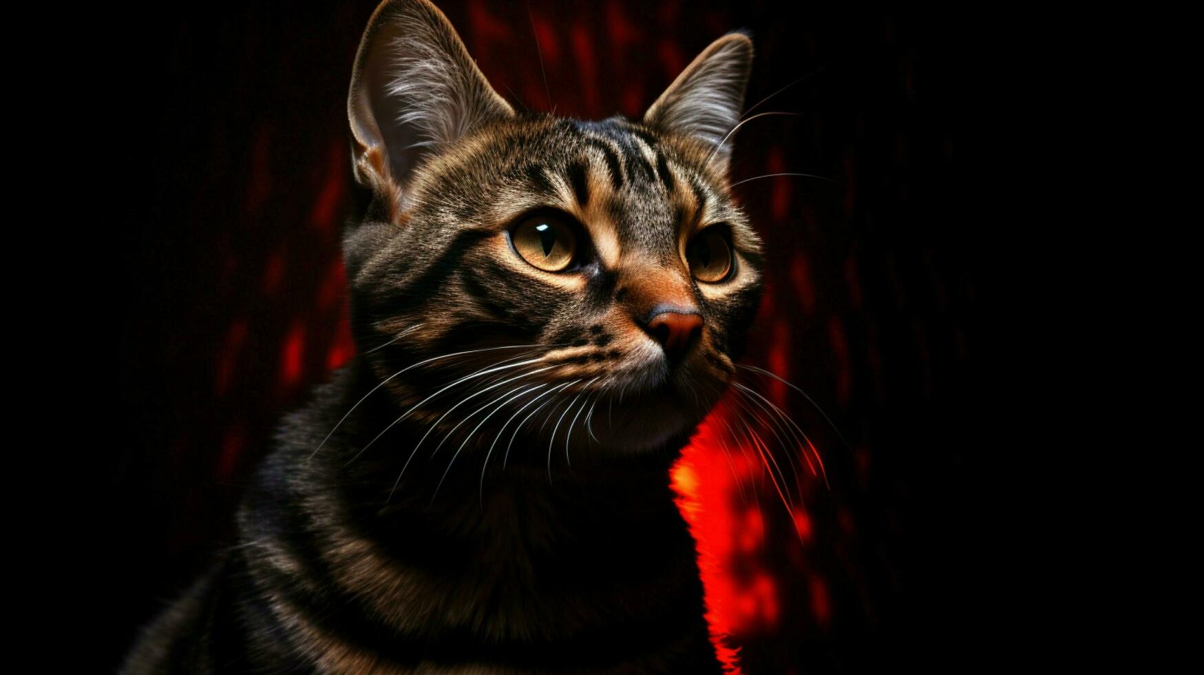 majestic striped feline staring with alertness photo