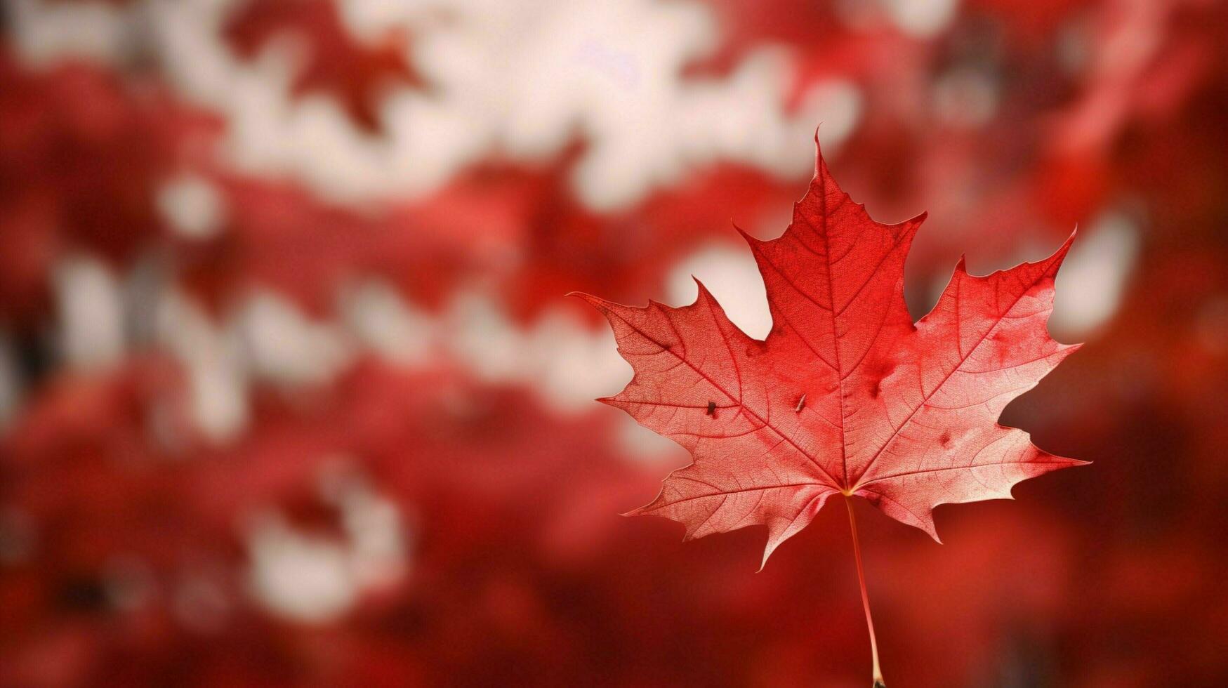 maple leaf waving on canadian flag branch photo
