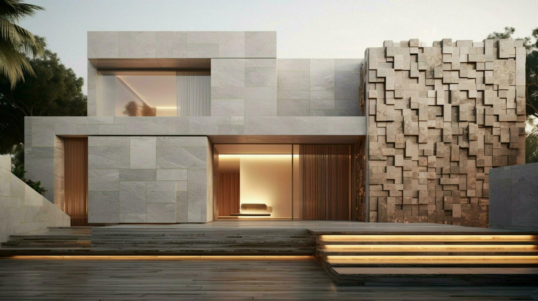 marbled block shapes adorn modern architecture with texture photo