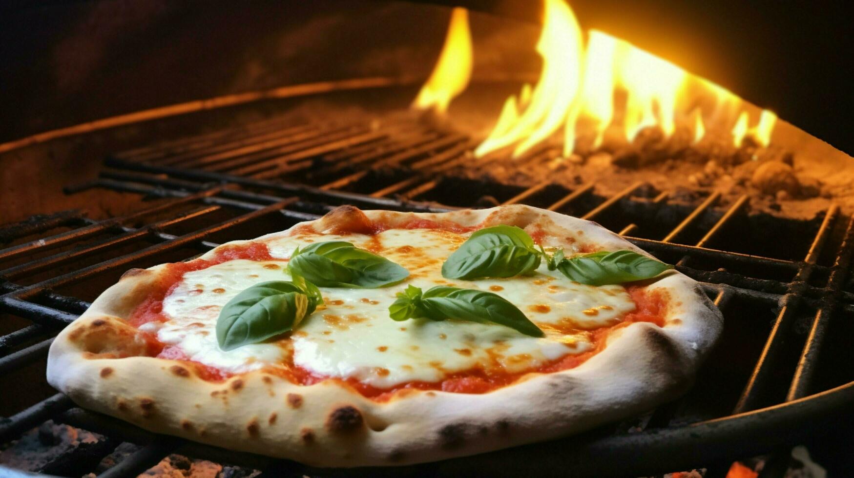 melting mozzarella on homemade pizza baked photo