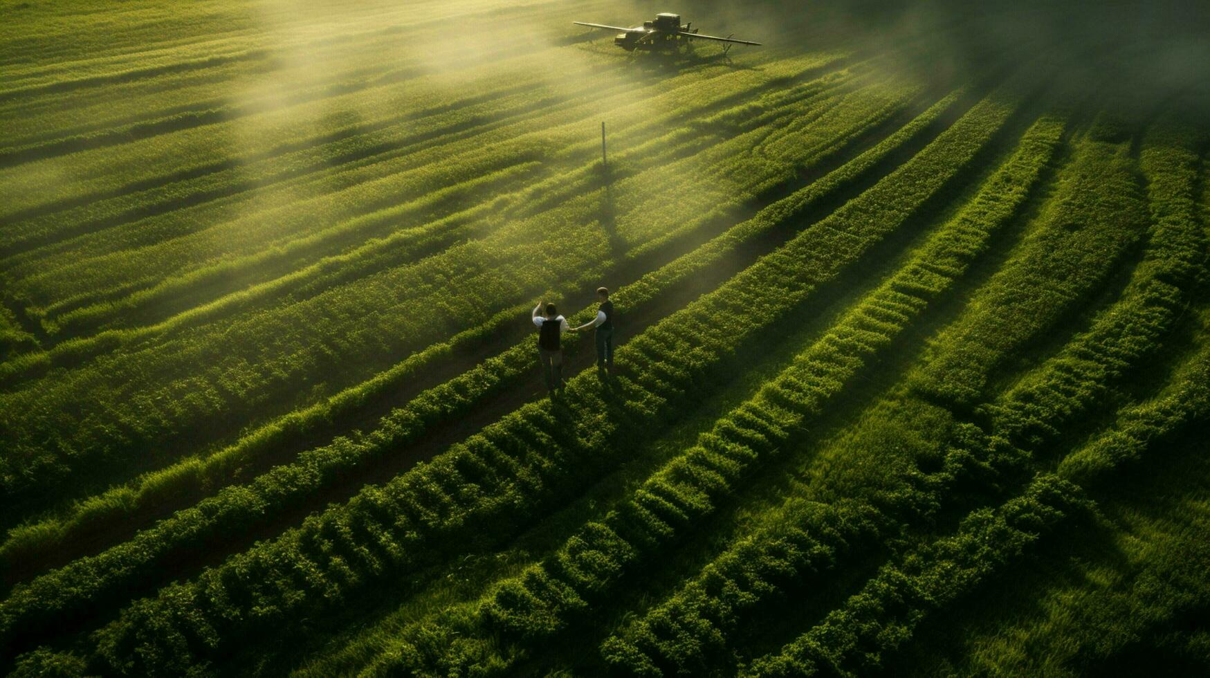men piloting drone capture aerial farm image photo