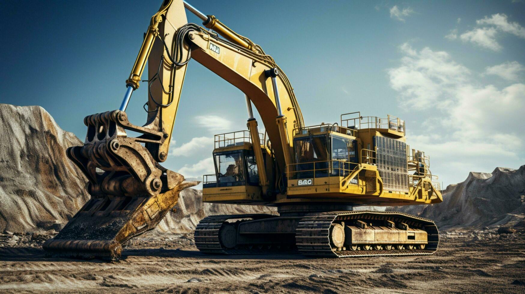 mining equipment digging in the construction industry photo