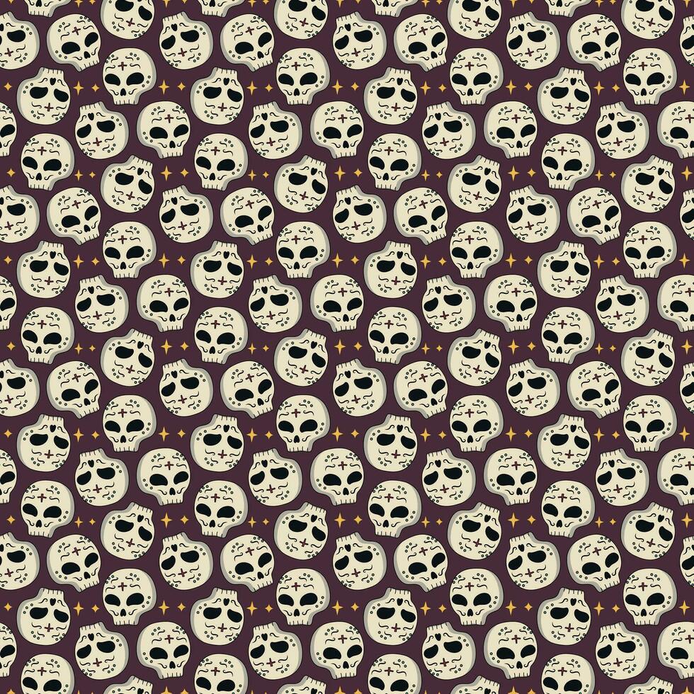 Day of The Dead vector seamless pattern