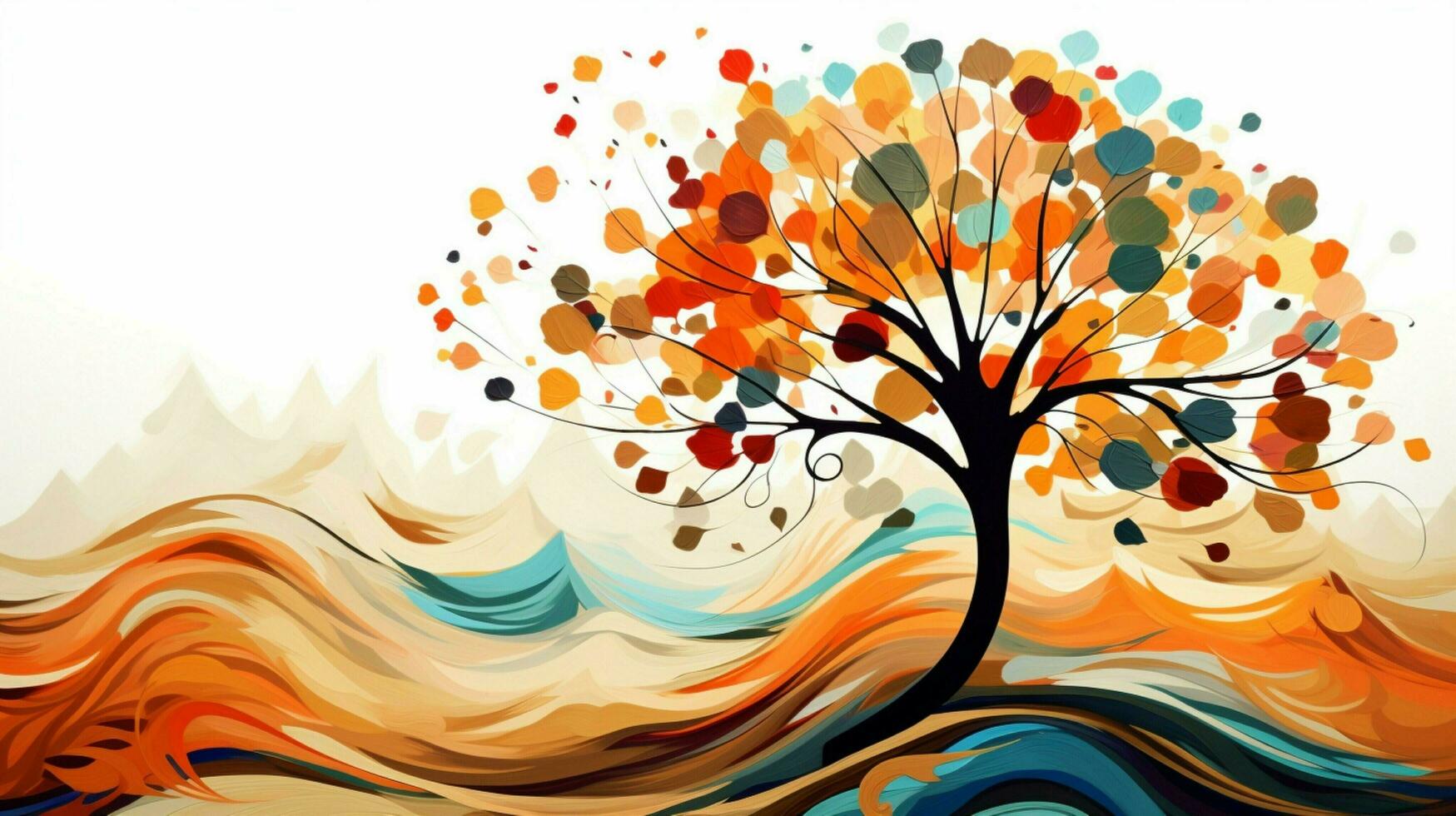 modern abstract design depicts nature autumn elegance photo