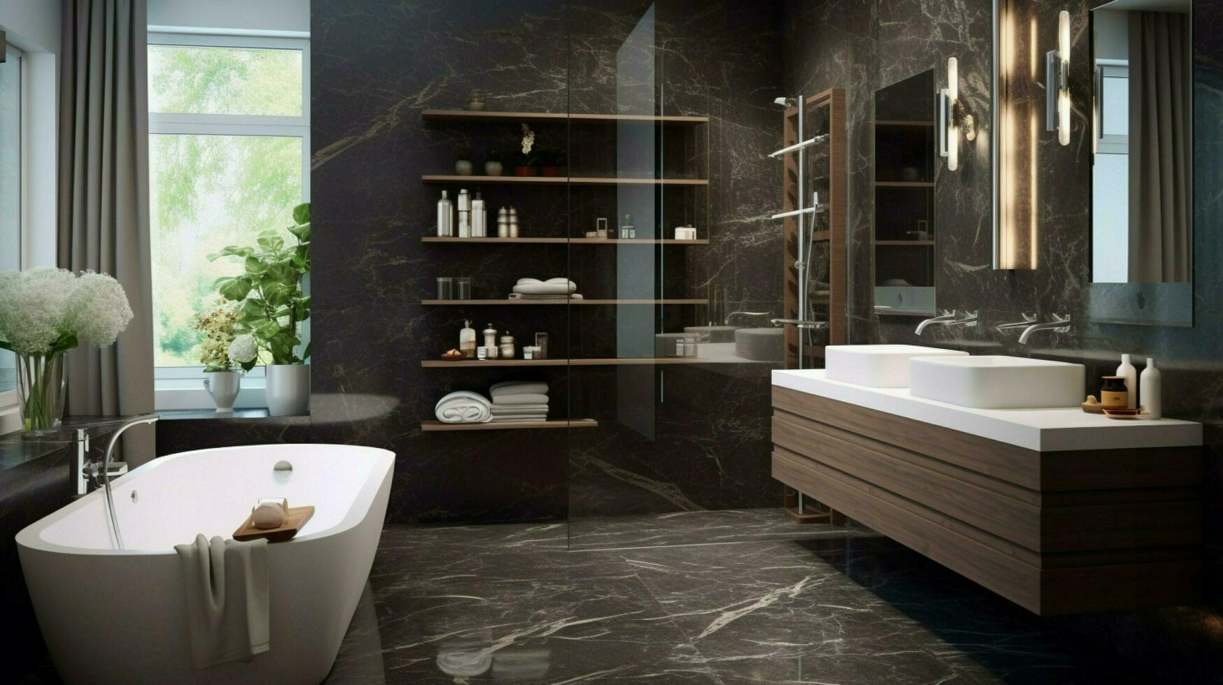 moderno Doméstico baño con elegante estilo foto