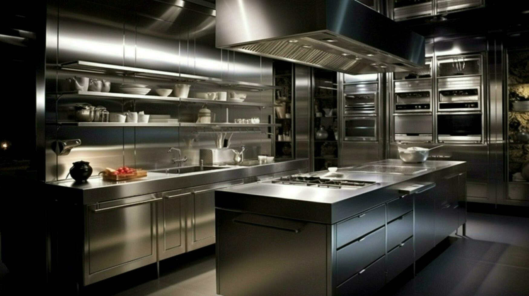 modern kitchen equipment in stainless steel design photo