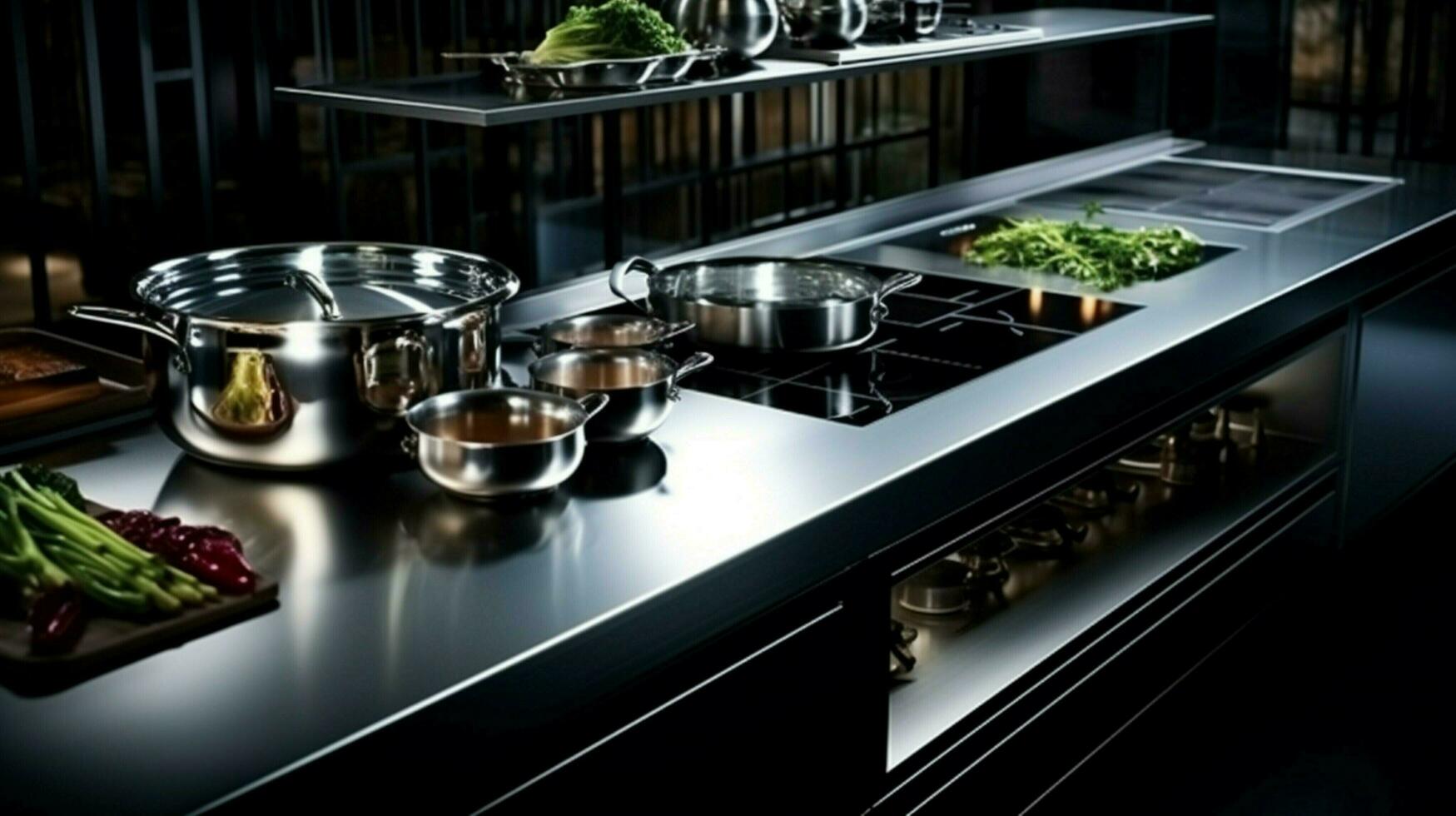 modern kitchen equipment in stainless steel design photo