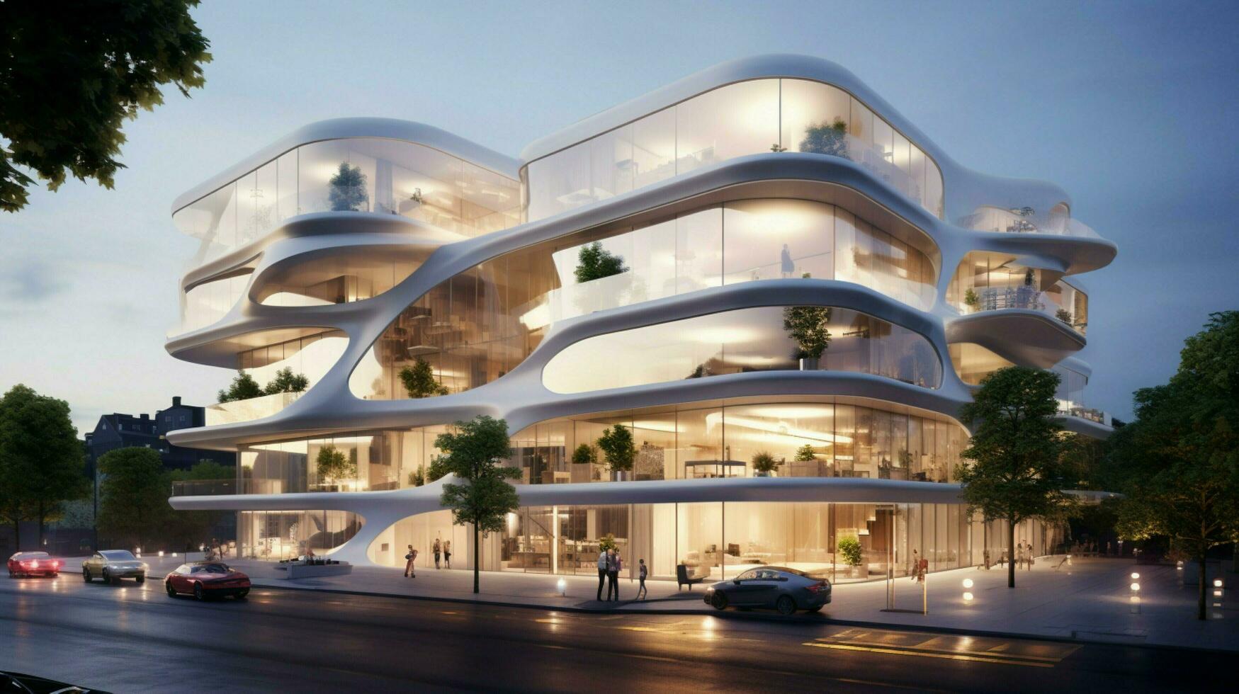modern luxury apartments reflect futuristic urban growth photo