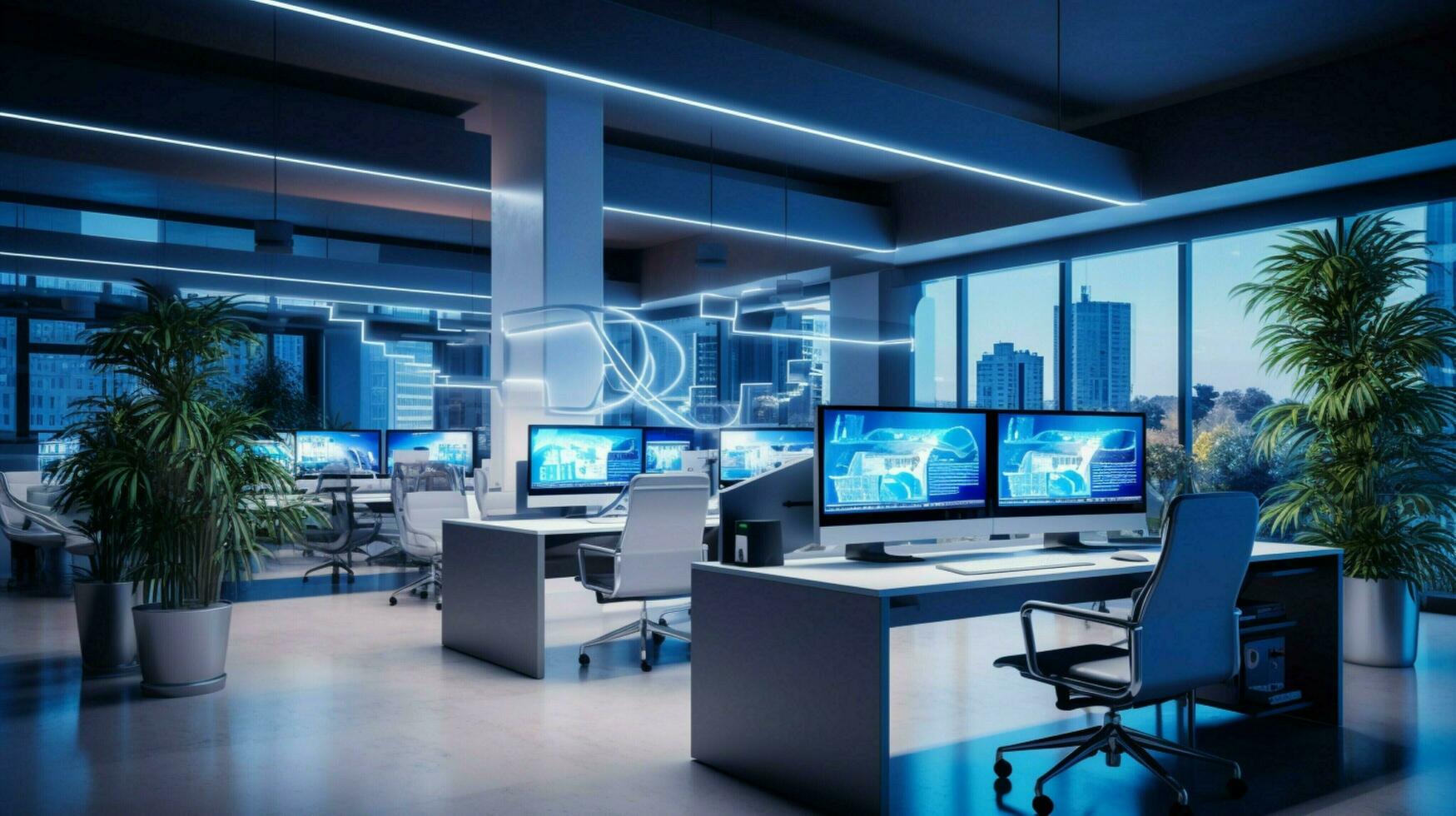 modern office with computer equipment and technology 32943734 Stock