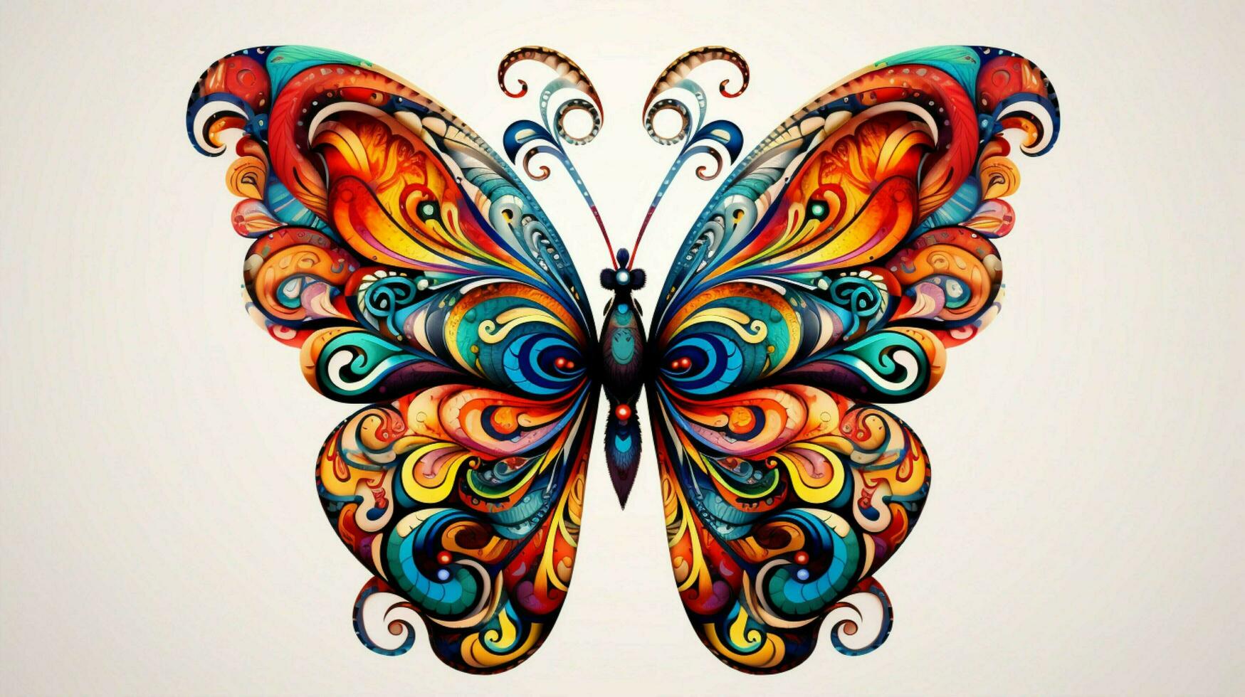 multi colored butterfly displaying intricate abstract photo