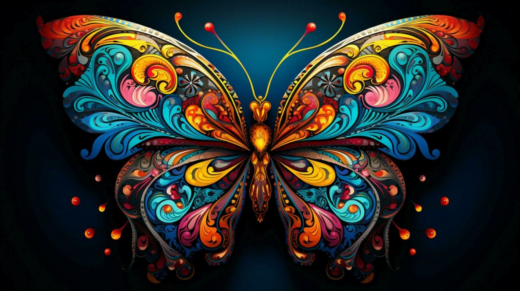 multi colored butterfly displaying intricate abstract photo