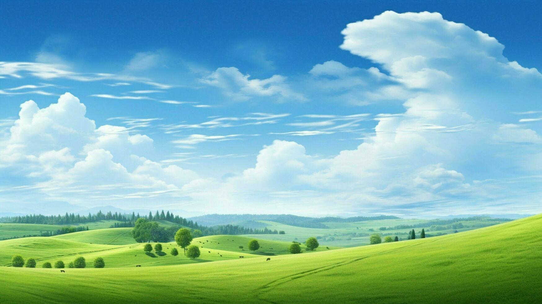 nature beauty blue sky and green landscape photo