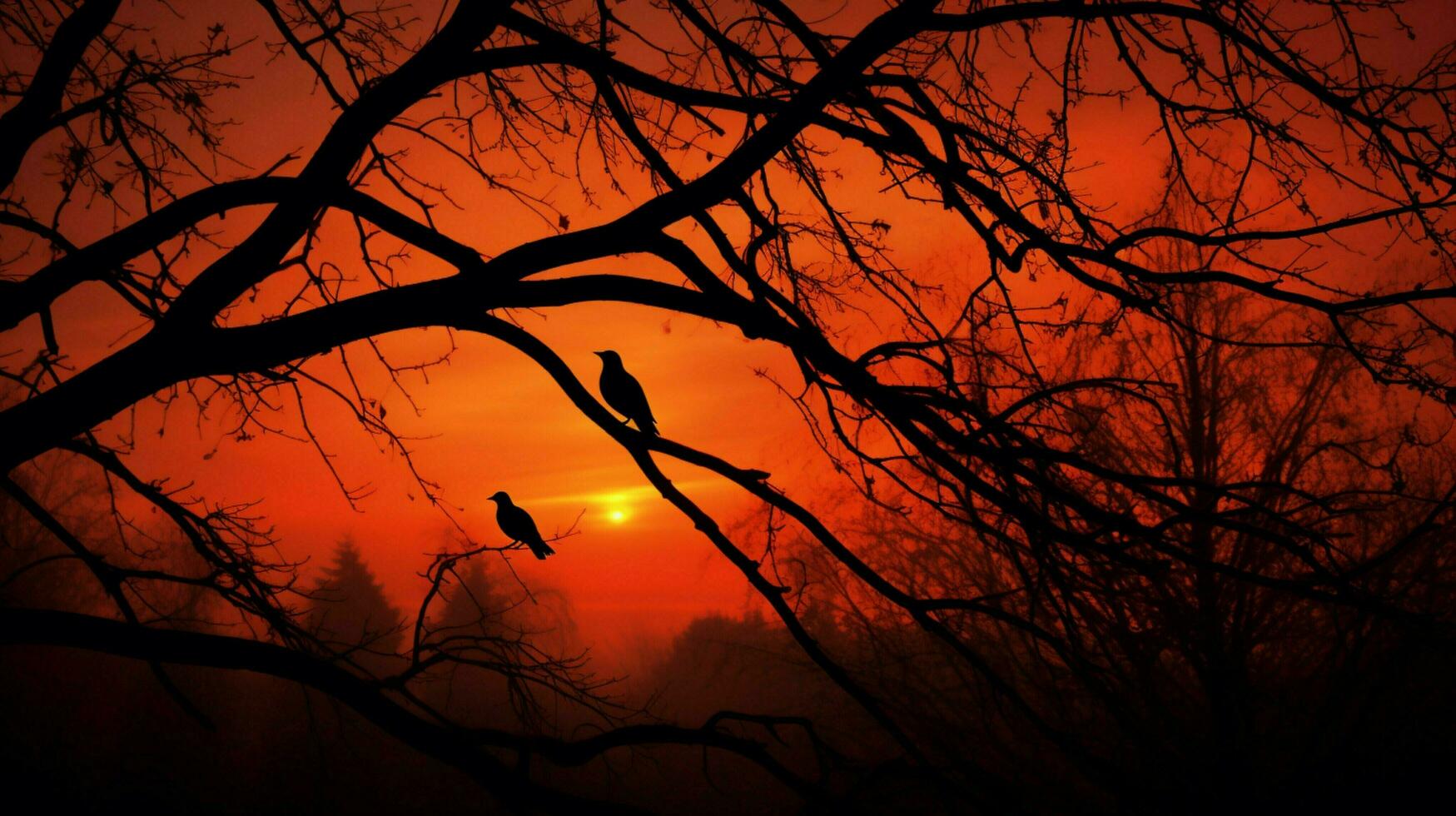 nature spooky silhouette showcases autumn vibrant colors photo