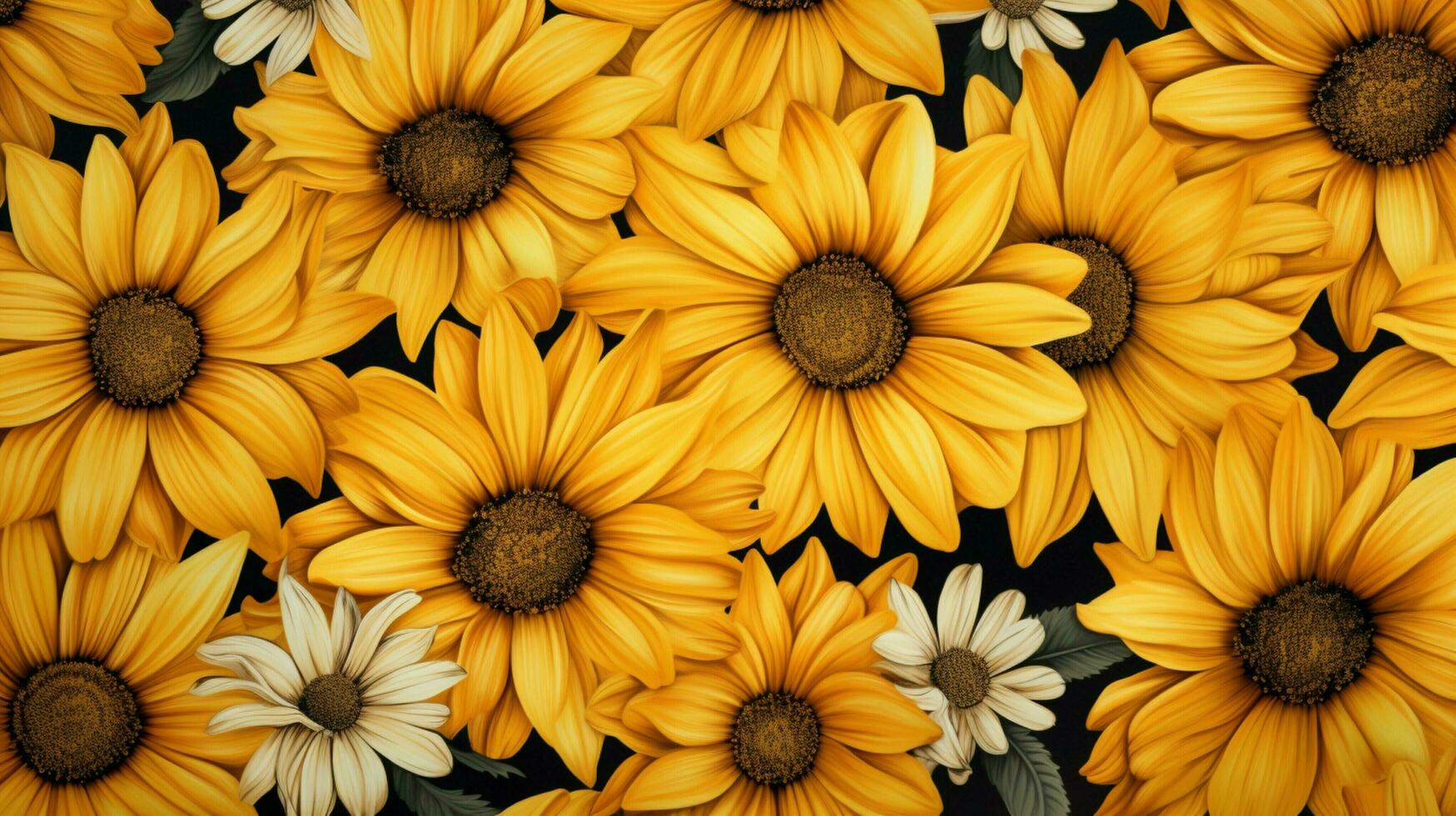 nature yellow daisy blossoms in ornate design photo