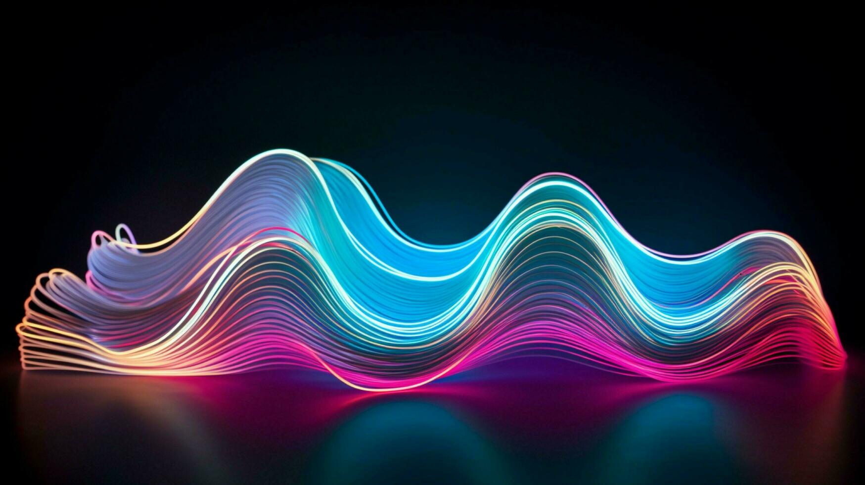 neon lighting equipment creates abstract wave patterns photo