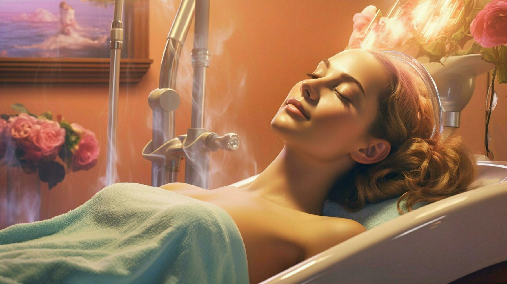 one woman enjoying a relaxing beauty treatment photo