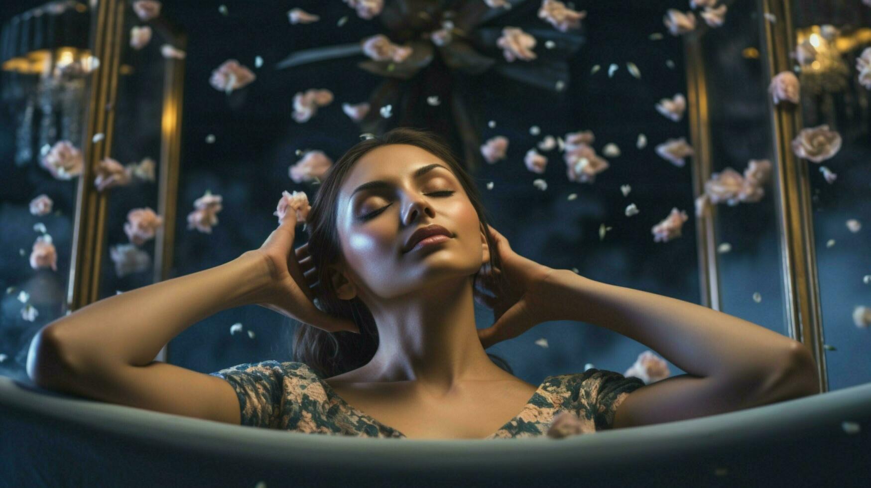 one woman enjoying a relaxing beauty treatment photo