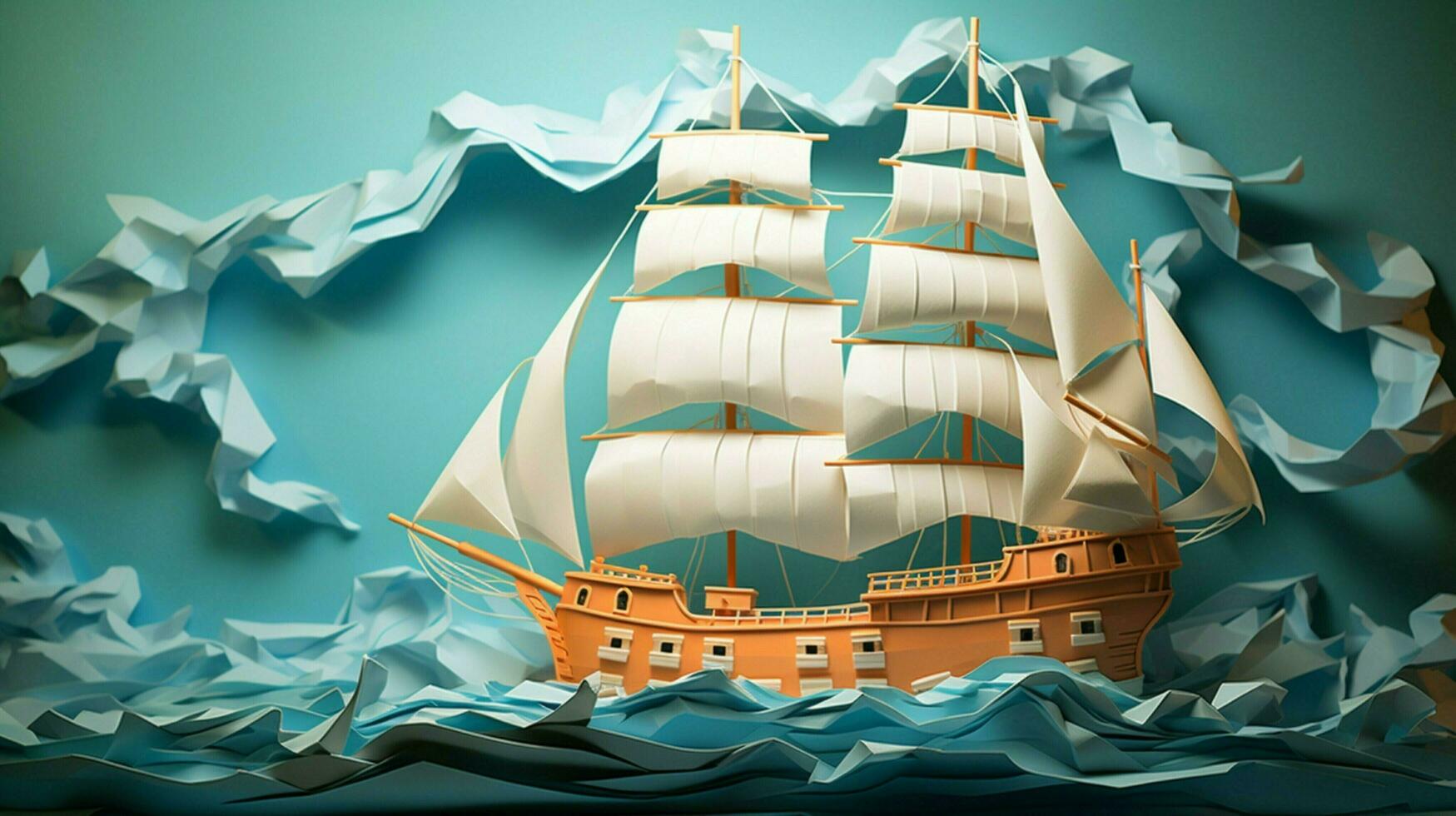 origami paper craft ship sails on imagination nautical photo