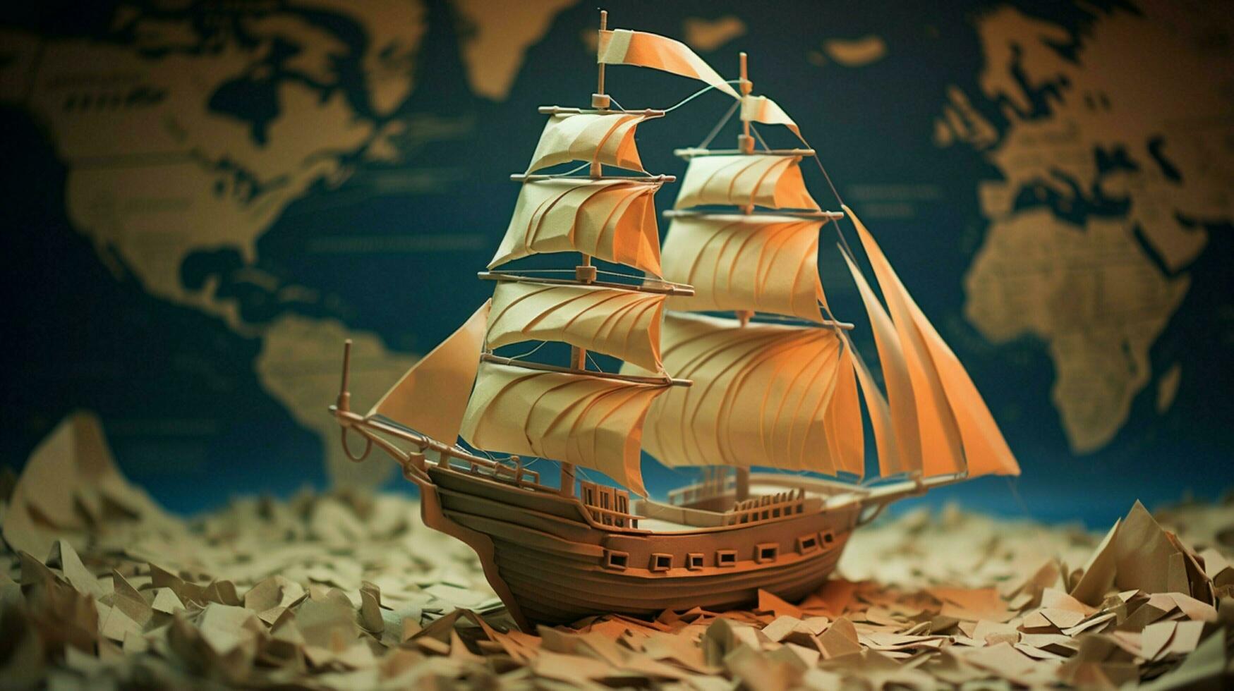 origami paper craft ship sails on imagination nautical photo
