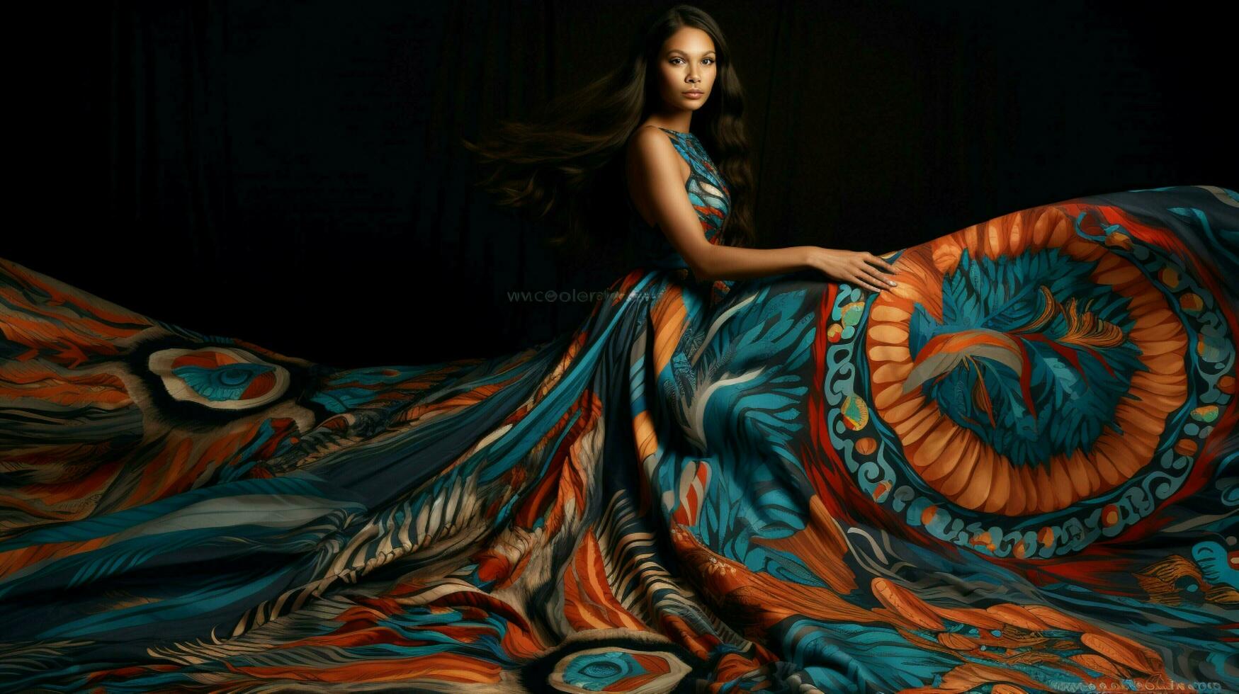 ornate silk dress showcases indigenous culture beauty photo