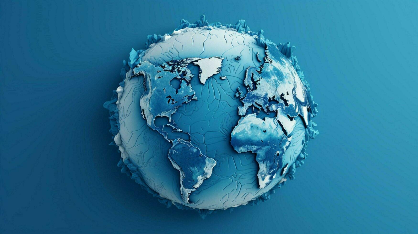 planet earth topography a blue map illustration photo