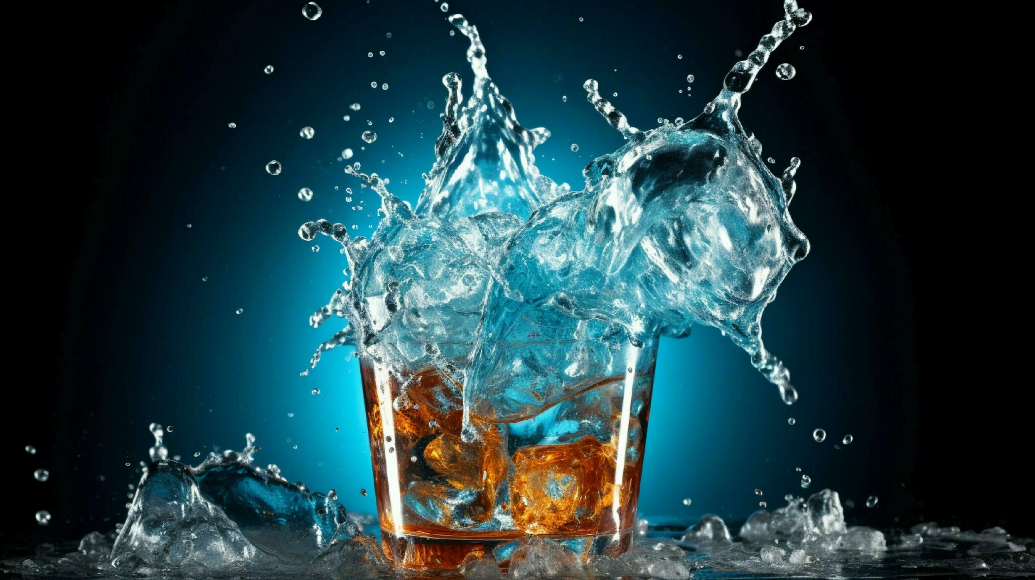 refreshing soda ice cold liquid explodes with flavor 32945427 Stock