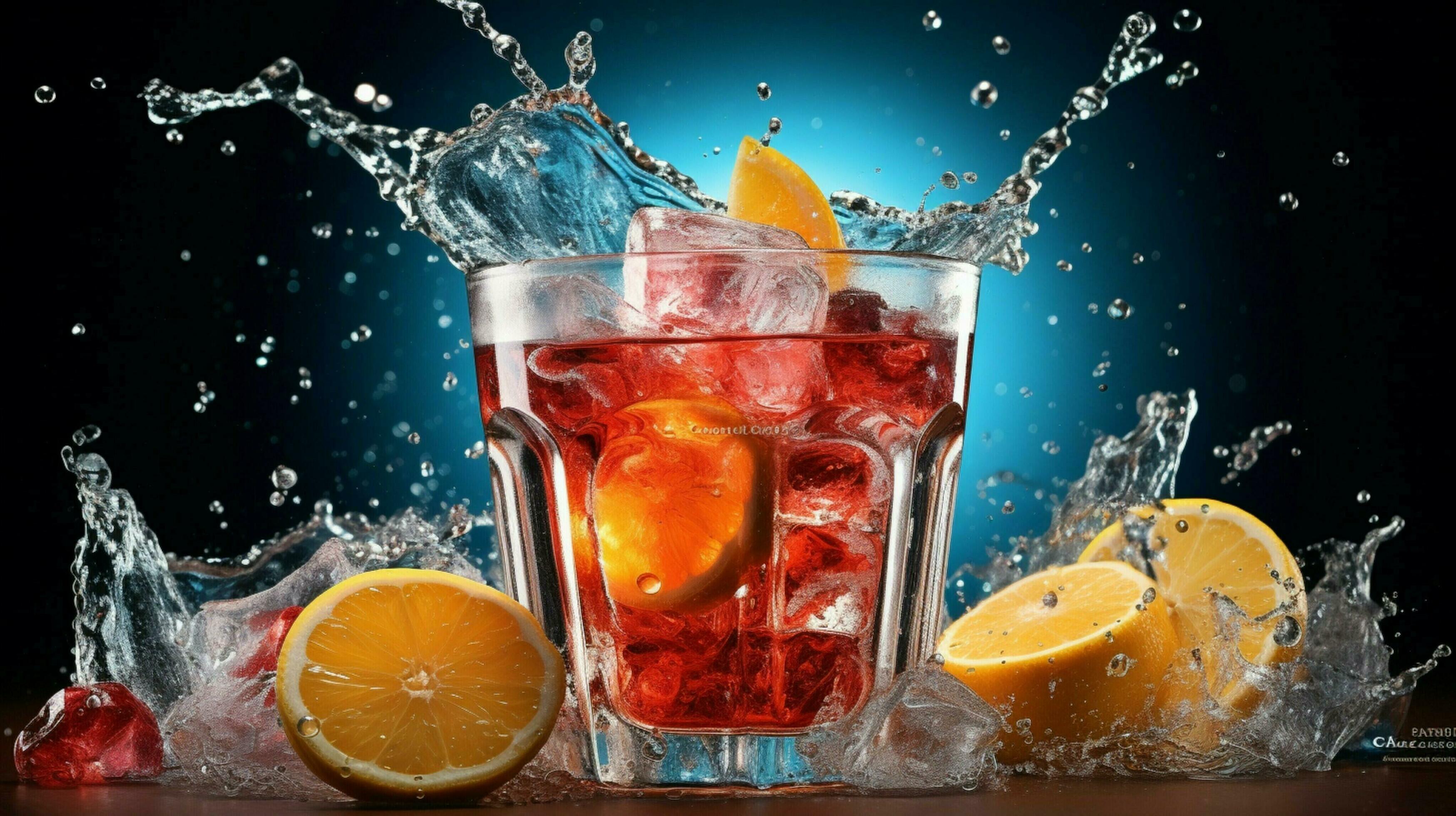 refreshing soda ice cold liquid explodes with flavor 32945428 Stock