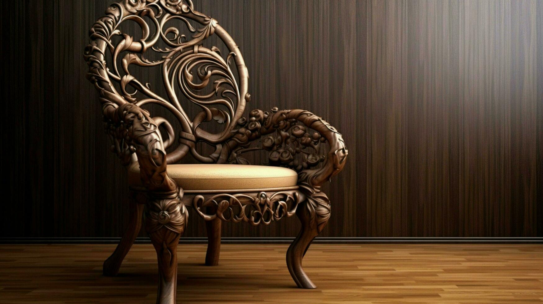 rustic chair in ornate design adds elegance to domestic photo