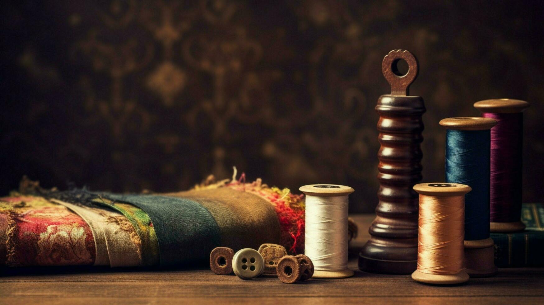 sewing spool tailor cloth a vintage background photo