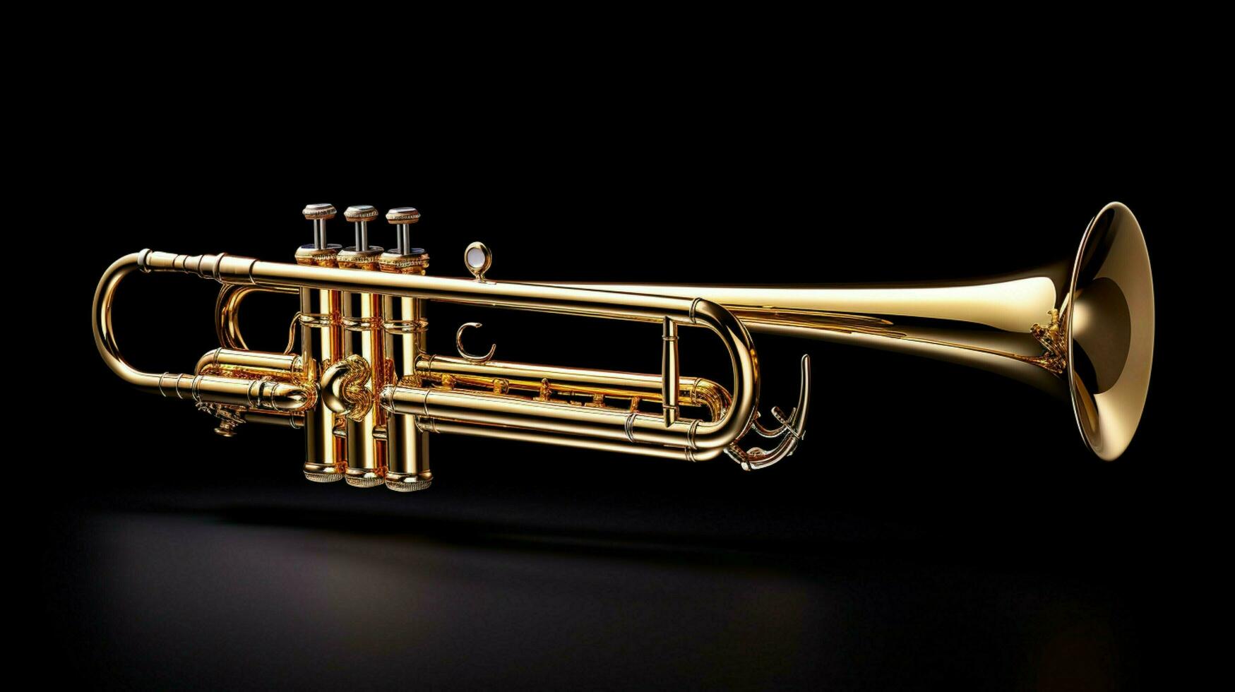 shiny brass trumpet golden style instrument photo