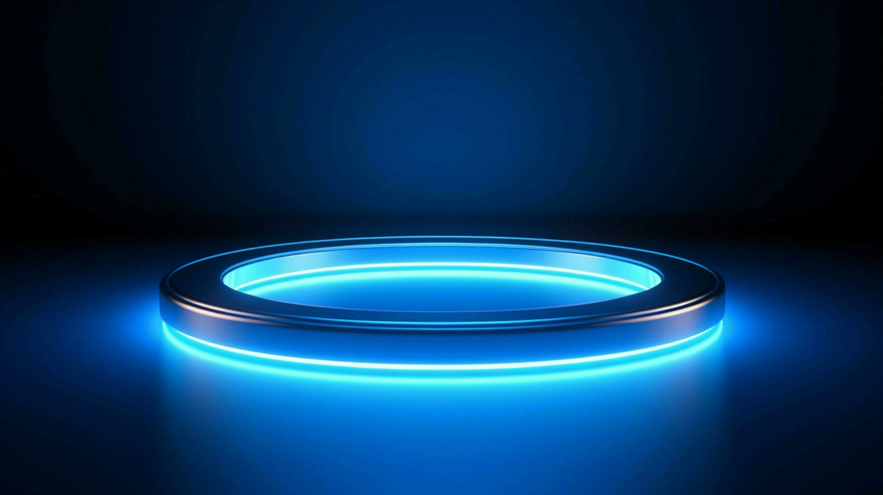 shiny blue circle illuminated by lighting equipment photo