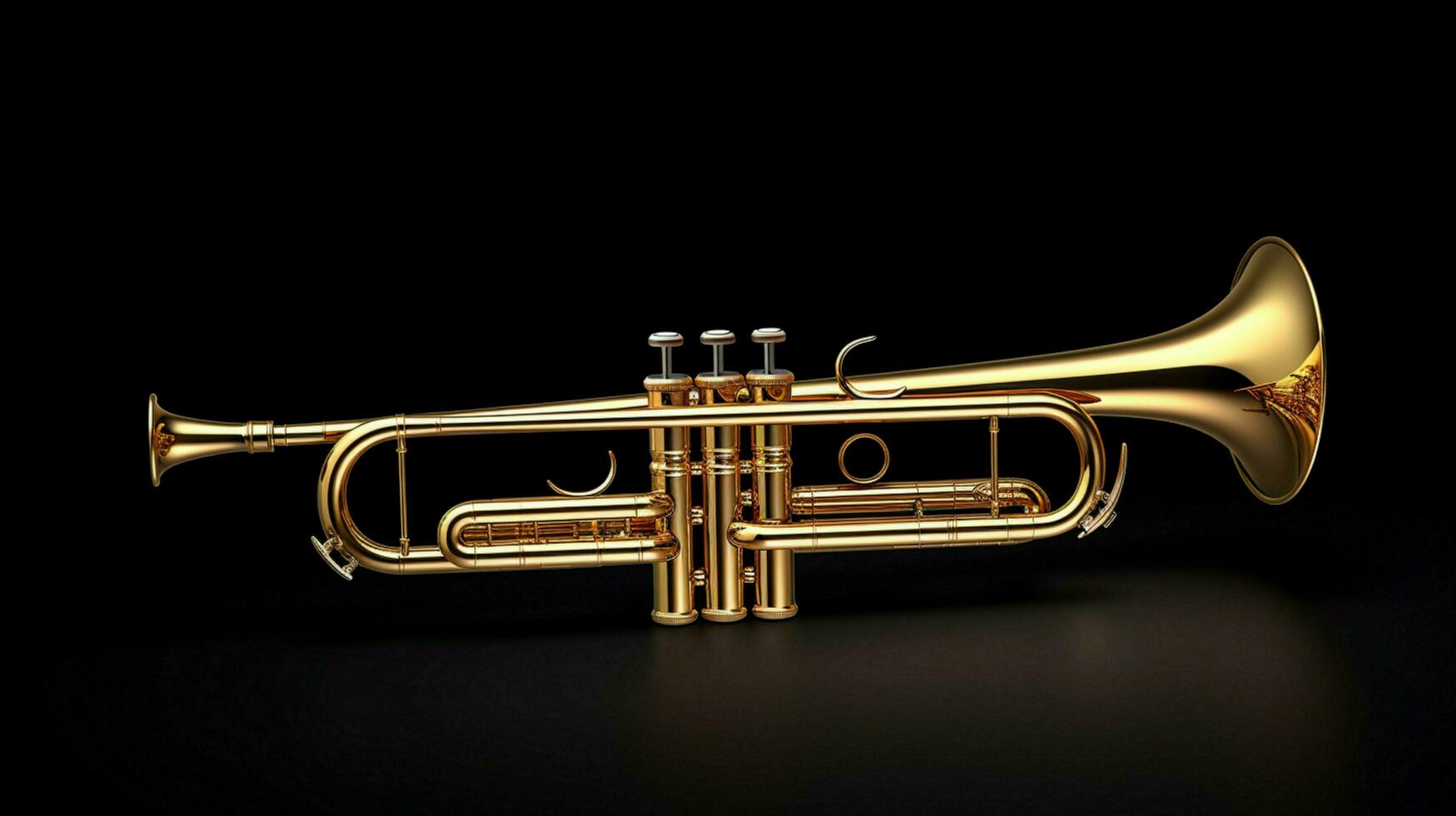 shiny brass trumpet golden style instrument photo