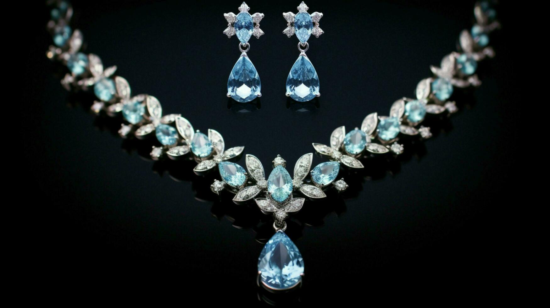 shiny gemstones adorn elegant wedding jewelry set photo