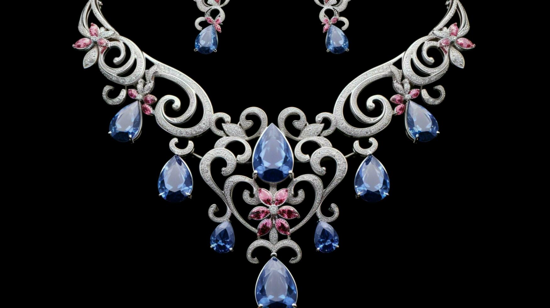 shiny gemstones adorn elegant wedding jewelry set photo