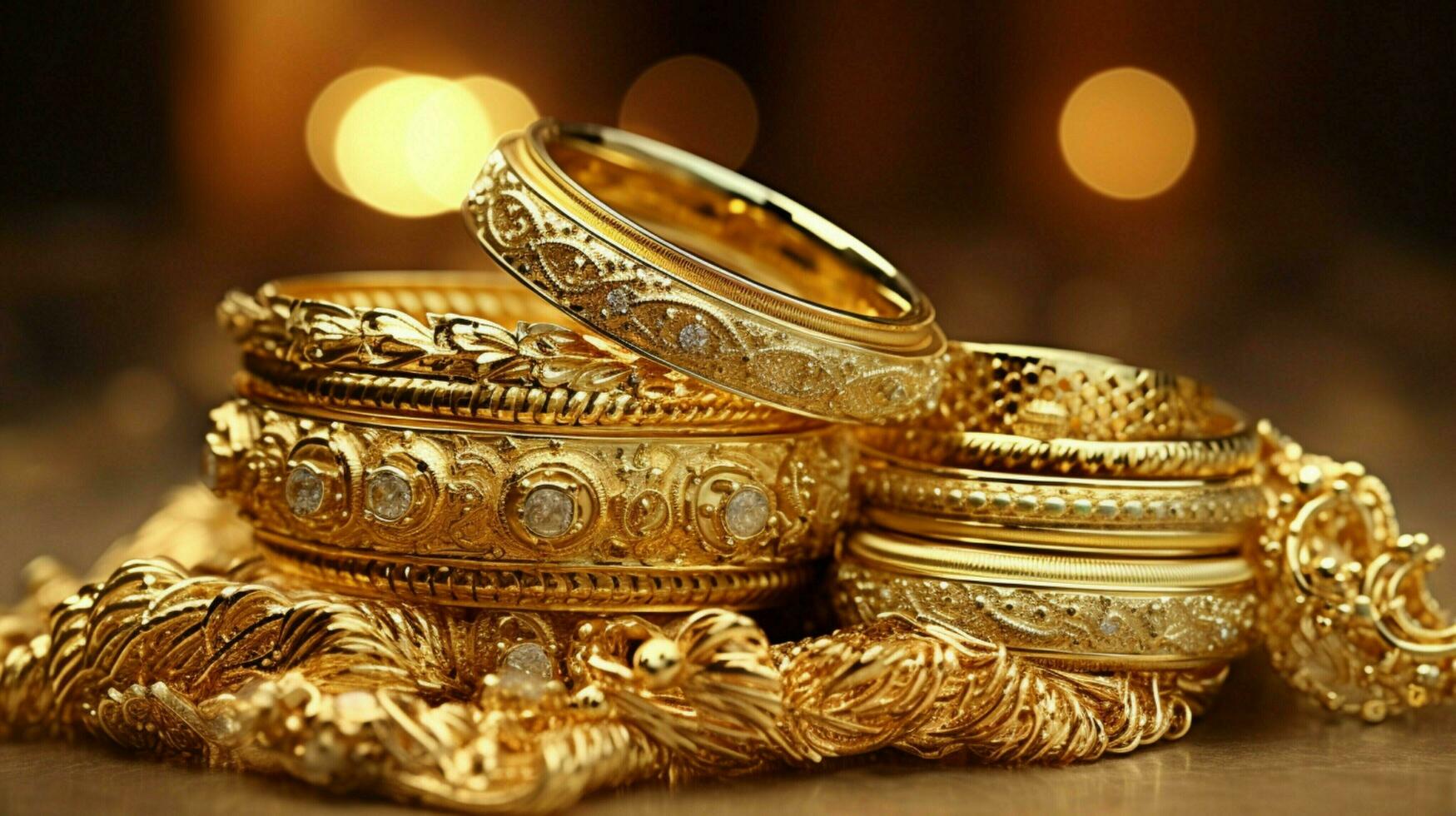 shiny gold jewelry a symbol of wealth photo