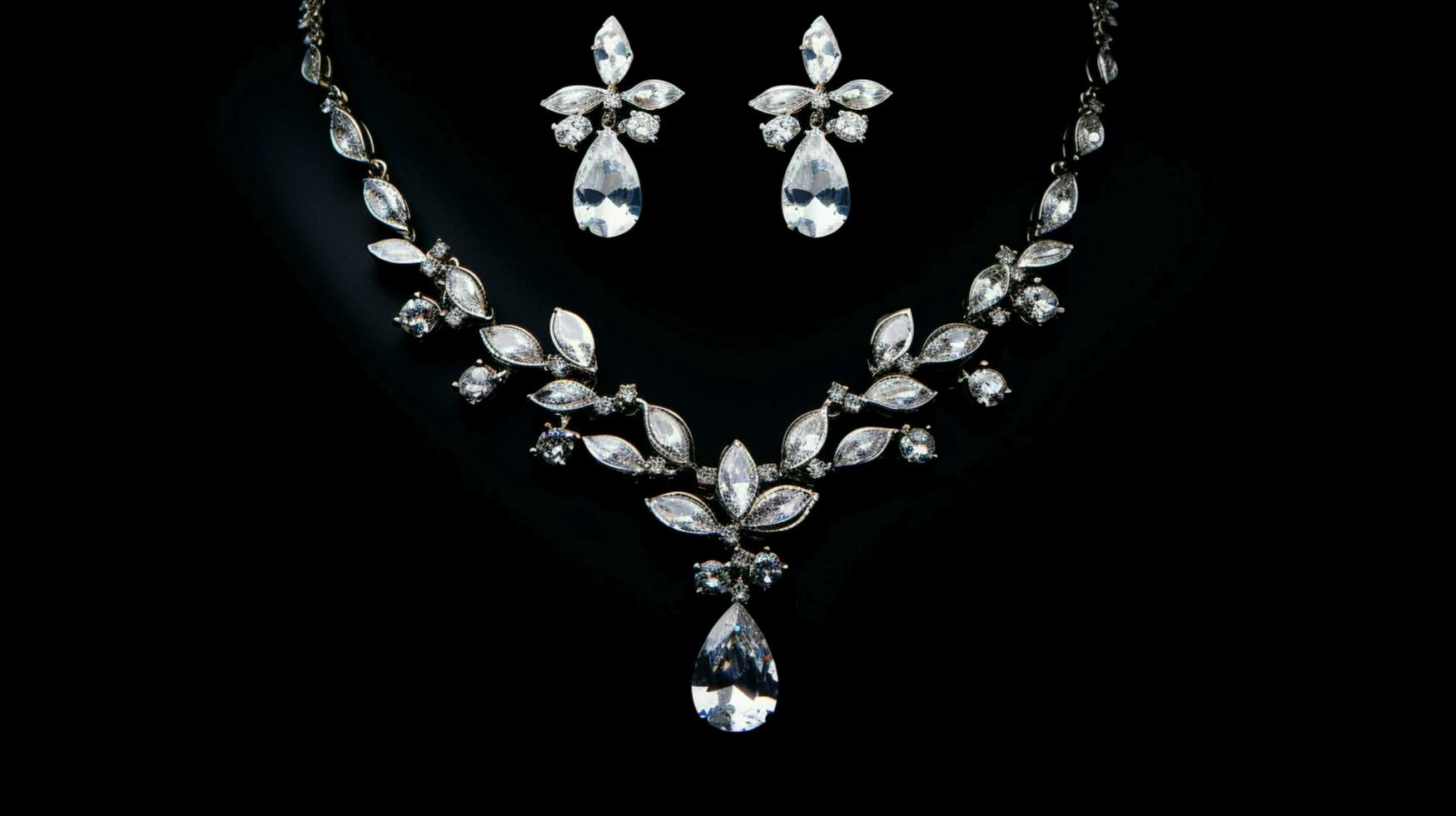shiny gemstones adorn elegant wedding jewelry set photo